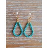 Gouttelettes en macramé turquoise foncé