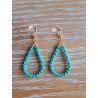 Gouttelettes en macramé turquoise foncé