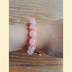 Bracelet bohème quartz rose