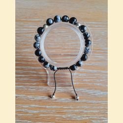 Bracelet en obsidienne flocon de neige