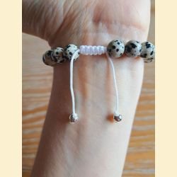 Bracelet en jaspe dalmatien