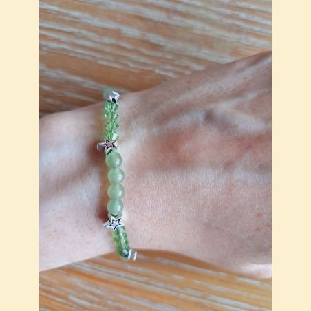 Bracelet "minéral et cristal " aventurine verte