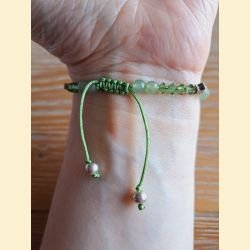 Bracelet "minéral et cristal " aventurine verte