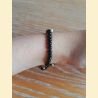 Bracelet "minéral fin" obsidienne dorée