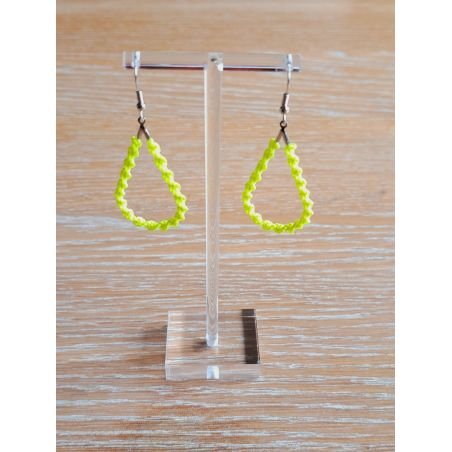 Gouttelettes en macramé jaune fluo