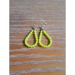 Gouttelettes en macramé jaune fluo