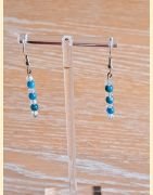 Boucle d'oreilles Chute de pierre et de cristal apatite