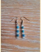Boucle d'oreilles Chute de pierre et de cristal apatite