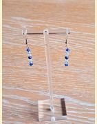 Boucle d'oreilles Chute de pierre et de cristal Lapis-lazuli