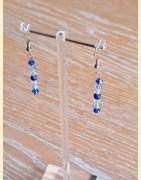 Boucle d'oreilles Chute de pierre et de cristal Lapis-lazuli