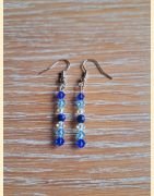 Boucle d'oreilles Chute de pierre et de cristal Lapis-lazuli