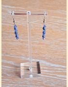 Boucle d'oreilles Chute de pierre et de cristal sodalite