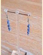 Boucle d'oreilles Chute de pierre et de cristal sodalite