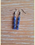 Boucle d'oreilles Chute de pierre et de cristal sodalite