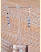 Boucle d'oreilles Chute de pierre et de cristal labradorite