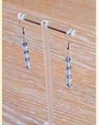 Boucle d'oreilles Chute de pierre et de cristal labradorite