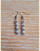 Boucle d'oreilles Chute de pierre et de cristal labradorite