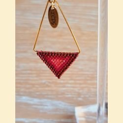 Boucle d'oreilles Bermude and co "perles d'Asie tissées" rouges