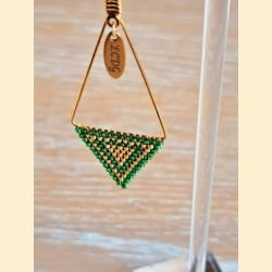 Boucle d'oreilles Bermude and co "perlesd'Asie tissées" vertes