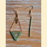 Boucle d'oreilles Bermude and co "perlesd'Asie tissées" vertes