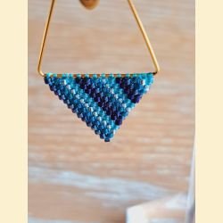 Boucle d'oreilles Bermude and co "perles d'Asie tissées" bleues