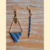 Boucle d'oreilles Bermude and co "perles d'Asie tissées" bleues