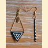 Boucle d'oreilles Bermude and co "perles d'Asie tissées" Black and White