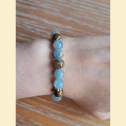 Bracelet en calcite bleue