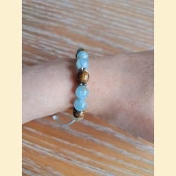 Bracelet en calcite bleue
