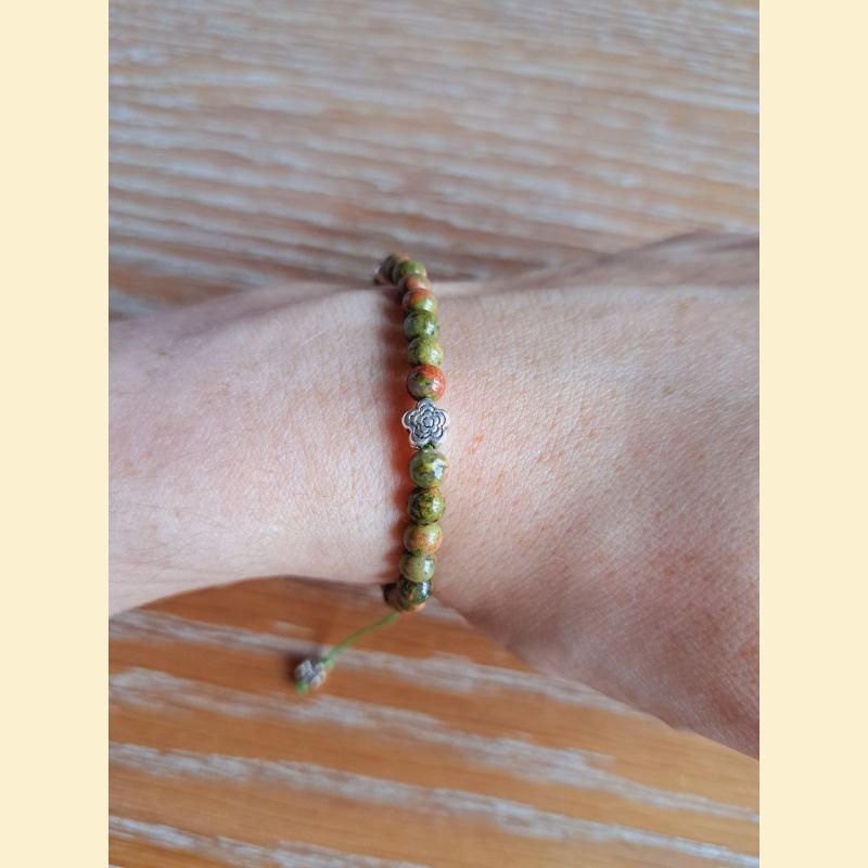 Bracelet "minéral fin" unakite Bracelet "minéral fin" unakite