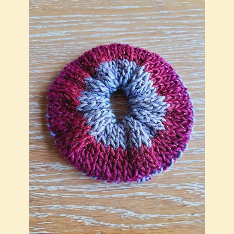 Chouchou rose et gris brillant Chouchou rose et gris brillant