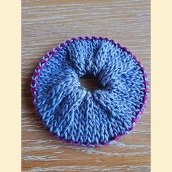 Chouchou rose et gris brillant