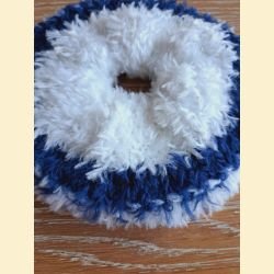 Méga chouchou blanc et bleu