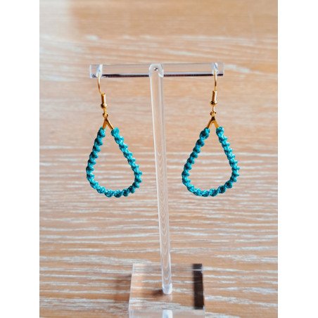 Gouttelettes en macramé turquoise foncé