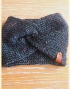Headband tweed noir