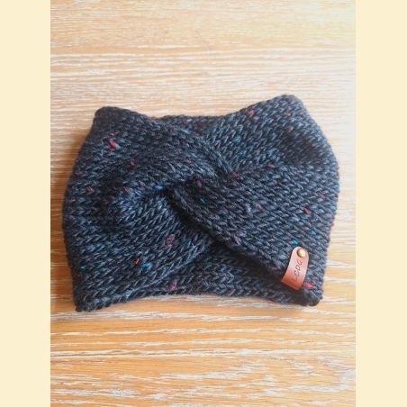 Headband tweed noir