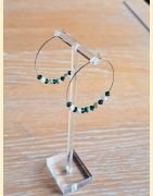 Boucle d'oreilles Anneaux "minéral étincelant " agate