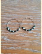 Boucle d'oreilles Anneaux "minéral étincelant " agate