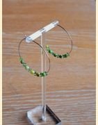 Boucle d'oreilles Anneaux "minéral étincelant" chrysoprase