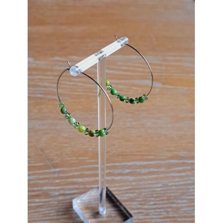 Anneaux "minéral étincelant" chrysoprase