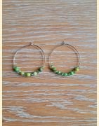 Boucle d'oreilles Anneaux "minéral étincelant" chrysoprase