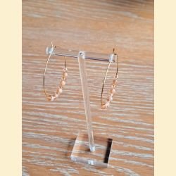 Boucle d'oreilles Anneaux "minéral étincelant " pierre de soleil