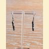 Boucle d'oreilles Chute de pierre et de cristal hématite