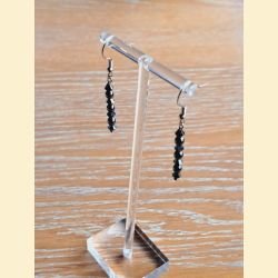 Boucle d'oreilles Chute de pierre et de cristal hématite