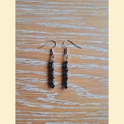 Boucle d'oreilles Chute de pierre et de cristal hématite
