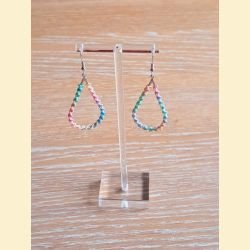 Boucle d'oreilles Gouttes en macramé candy