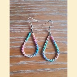 Boucle d'oreilles Gouttes en macramé candy