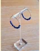 Boucle d'oreilles Anneaux "minéral étincelant" Lapis-lazuli