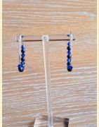 Boucle d'oreilles Anneaux "minéral étincelant" Lapis-lazuli