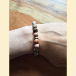 Bracelet agate fossile